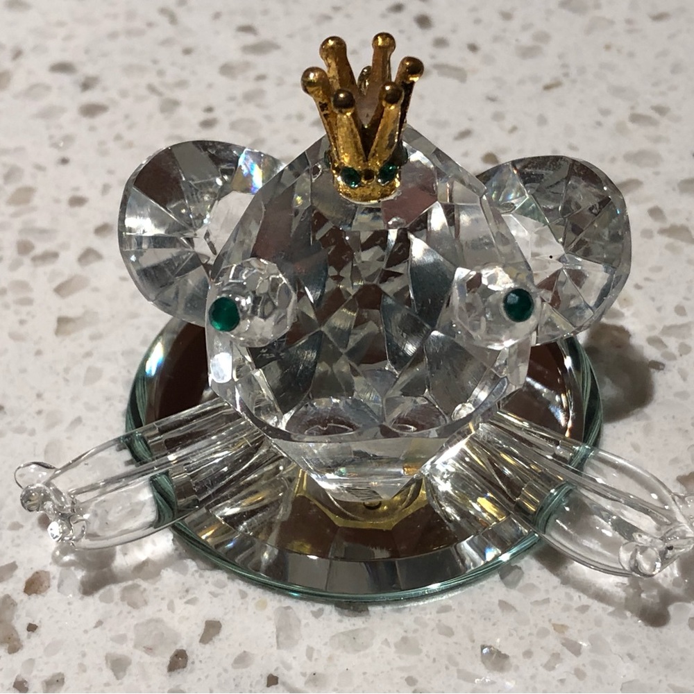 Crystal Prince Frog with Crown Ornament